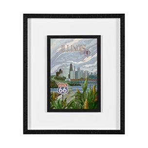 Illinois Go USA (M) by Mercana Studio a Framed Art Print Matted under Glass