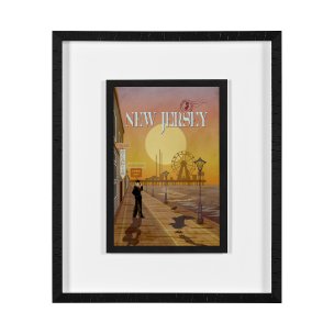 New Jersey Go USA (M) by Mercana Studio a Framed Art Print Matted under Glass