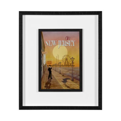 15118 - New Jersey Go USA (M) by Mercana Studio a Framed Art Print Matted under Glass