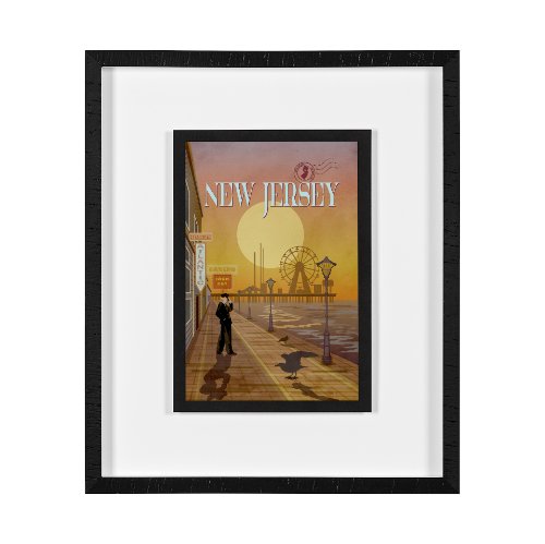 15118 - New Jersey Go USA (M) by Mercana Studio a Framed Art Print Matted under Glass