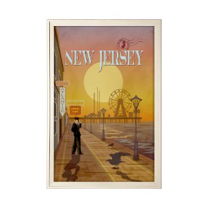 New Jersey Go USA (XL) by Mercana Studio a Hand Embellished Decograph Framed Art Print under Glass