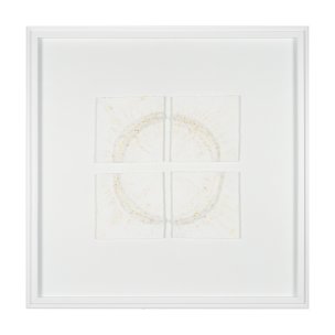 Equal Quadrants White by Studio M a handmade Original Framed 3D Textured Artwork under Glass
