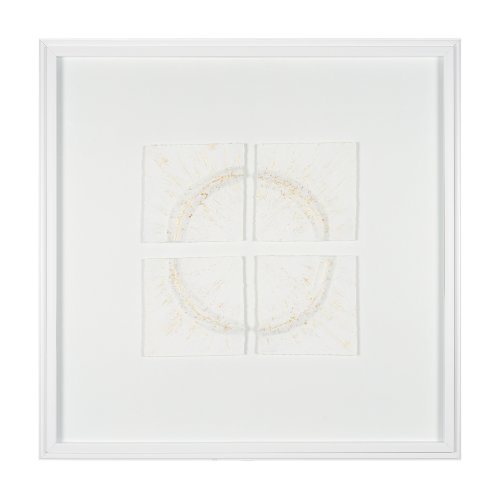 15112 - Equal Quadrants White by Studio M a handmade Original Framed 3D Textured Artwork under Glass