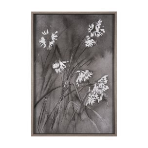  Wildflowers I Charcoal by Mercana Studio a Hand Embellished Textured Framed Art Print