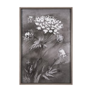  Wildflowers II Charcoal by Mercana Studio a Hand Embellished Textured Framed Art Print