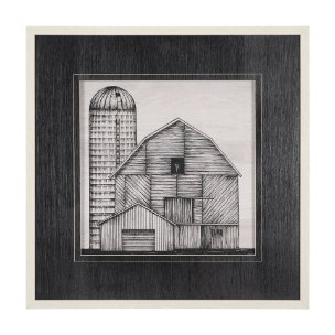 Barn Buildings I by Mercana Studio a Hand Embellished Textured Framed Art Print Matted under Glass