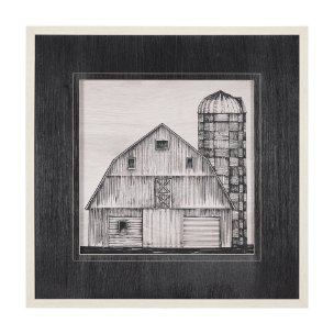 Barn Buildings II by Mercana Studio a Hand Embellished Textured Framed Art Print Matted under Glass