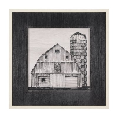 15128 - Barn Buildings II by Mercana Studio a Hand Embellished Textured Framed Art Print Matted under Glass