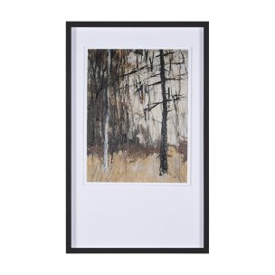 Forest View II by Mercana Studio a Hand Embellished Textured Framed Art Print Matted under Glass