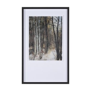 Forest View IV by Mercana Studio a Hand Embellished Textured Framed Art Print Matted under Glass