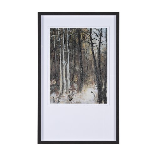 15132 - Forest View IV by Mercana Studio a Hand Embellished Textured Framed Art Print Matted under Glass