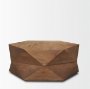 70566 - Arreto 36" Hexagonal Hinged Solid Wood Top and Base Coffee Table 