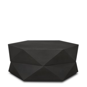 Arreto 36" Hexagonal Hinged Solid Wood Top and Base Coffee Table 
