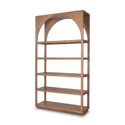 70579-AB - Bela Arched Shelving Unit Medium Brown Wood