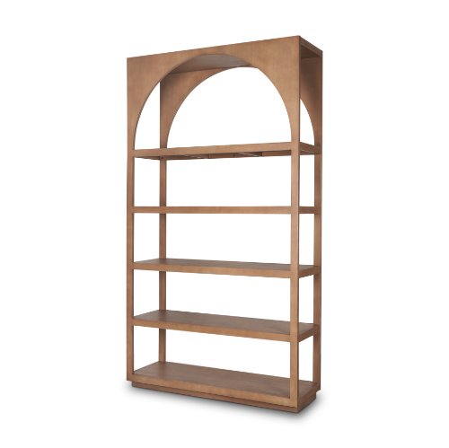 70579-AB - Bela Arched Shelving Unit Medium Brown Wood