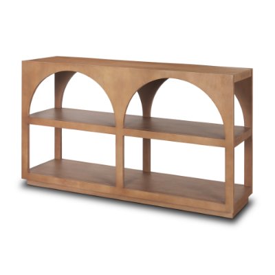 70581 - Bela 54" Arched Console Table Medium Brown Wood