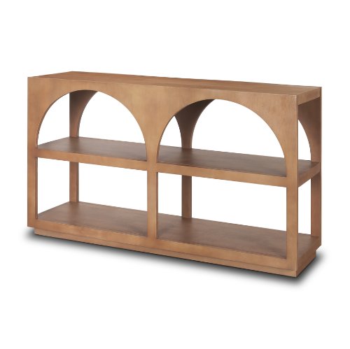 70581 - Bela 54" Arched Console Table Medium Brown Wood