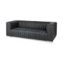70794 - Ricciardo 82.5W Black Leather Wrapped Three Seater Sofa
