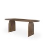 70559-AB - Isla Oval Dining Table w/Dark Brown Wood Top & Arched Legs