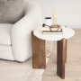 70562 - Rumer Dark Brown Wood w/ White Marble Side Table