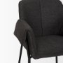 70249 - Brently Dining Chair w/ Gray Fabric & Matte Black Metal Legs