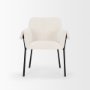 70250 - Brently Dining Chair w/ Cream Boucle Fabric & Matte Black Metal Legs