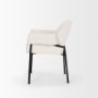 70250 - Brently Dining Chair w/ Cream Boucle Fabric & Matte Black Metal Legs