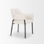70250 - Brently Dining Chair w/ Cream Boucle Fabric & Matte Black Metal Legs