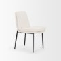 70261 - Eve Dining Chair w/ Cream Boucle Fabric & Matte Black Metal