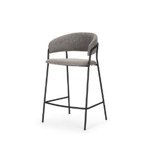 Carolyn Low Back 25.9in Seat Counter Stool | Gray Fabric
