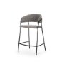 70463 - Carolyn Counter Stool w/ Gray Fabric & Matte Black Metal 