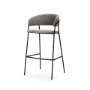 70464 - Carolyn Bar Stool w/ Gray Fabric & Matte Black Metal 