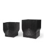 70548 - Medina Antiqued Black Metal Planters  (Set of 2)
