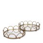 70549 - Lenore Round Metal/Mirror Tray Gold (Set of 2)