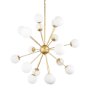 70441 - Barbara Brushed Gold Metal w/ Frosted Glass Globes  18-Light Chandelier