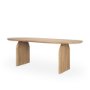 70560-AB - Isla Oval Dining Table w/Light Brown Wood Top & Arched Legs