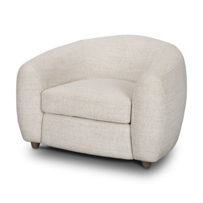 70582 - Valentina Oatmeal Upholstered Curved Accent Chair