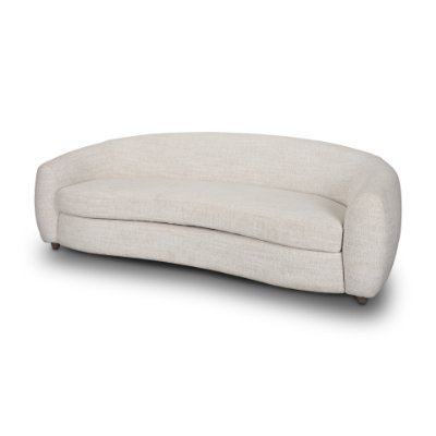 70583 - Valentina Oatmeal Upholstered Curved Sofa