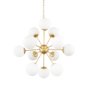 70442 - Barbara Brushed Gold Metal w/ Frosted Glass Globes 11-Light Chandelier