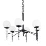 70453 - Edie Matte Black Metal w/ Frosted Glass Globes 6-Light Chandelier