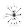 70458 - Barbara Matte Black Metal w/ Frosted Glass Globes 18-Light Chandelier