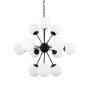 70459 - Barbara Matte Black Metal w/ Frosted Glass Globes 11-Light Chandelier