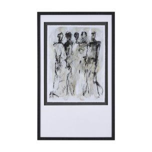 Gathering I by Mercana Studio a Hand Embellished Textured Framed Art Print Matted under Glass