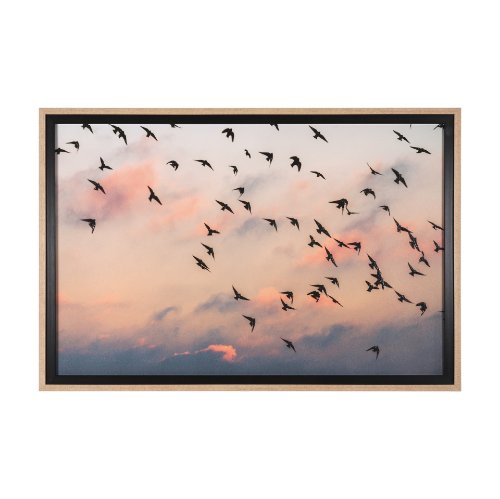 15157 - Evening Flight by Mercana Studio a Hand Embellished Textured Framed Photo Art Print Matted under Gla