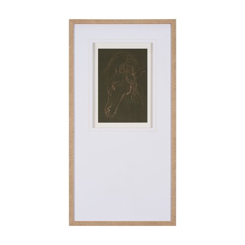 15192 - Andalusian Horse III Olive by Mercana Studio Hand Embellished Framed Art Print Matted under Glass