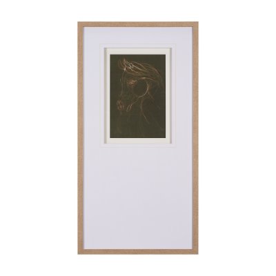 15193 - Arabian Horse III Olive by Mercana Studio Hand Embellished Framed Art Print Matted under Glass