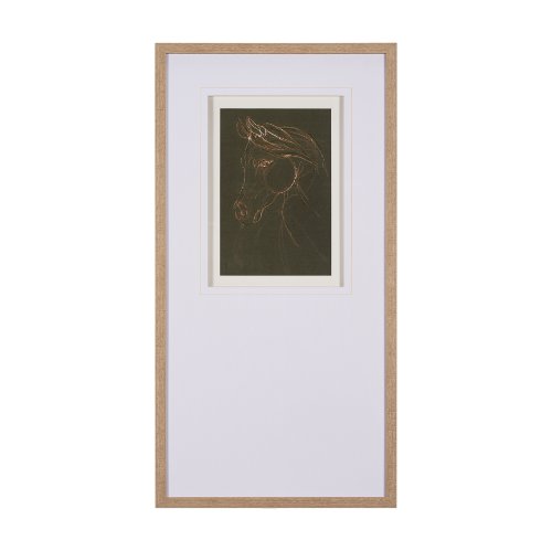 15193 - Arabian Horse III Olive by Mercana Studio Hand Embellished Framed Art Print Matted under Glass