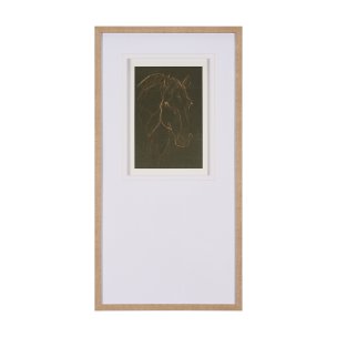 Thoroughbred III Olive by Mercana Studio Hand Embellished Framed Art Print Matted under Glass