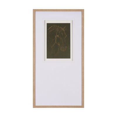 15194 - Thoroughbred III Olive by Mercana Studio Hand Embellished Framed Art Print Matted under Glass