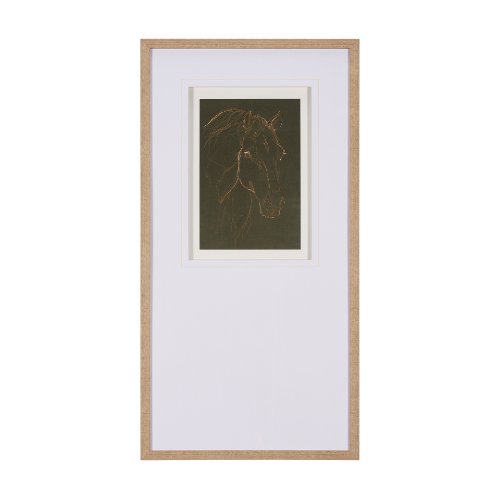 15194 - Thoroughbred III Olive by Mercana Studio Hand Embellished Framed Art Print Matted under Glass
